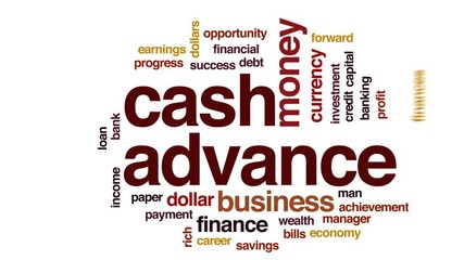 Sticker - Cash advance animated word cloud, text design animation.