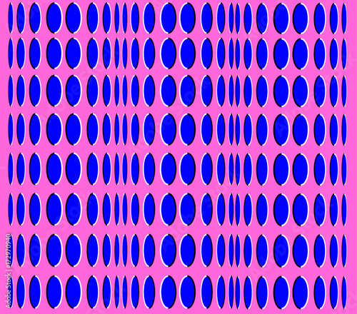 Zdjęcie XXL Złudzenie optyczne - niebieskie kółka poruszające się na różowym tle
