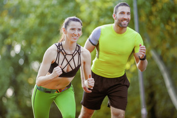 Wall Mural - Happy Couple Exercising