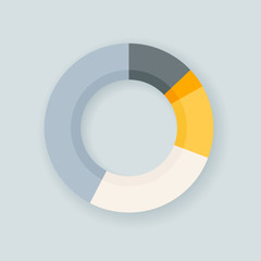 Poster - Minimalistic simple pie donut chart diagram blank vector infographics design element template 
