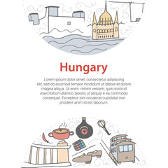 Wall Mural - Welcome to Hungary design concept.