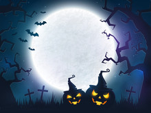 Halloween Spooky Background.