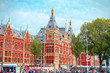 Amsterdam Centraal Station. It's the Amsterdam's main railway station