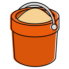 Sticker - sand bucket isolated icon