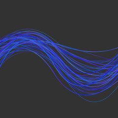 Poster - Dynamic abstract wave stripe background -  illustration from blue colored curved lines