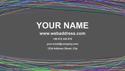 Poster - Color business card template design - vector id card graphic with curves on grey background