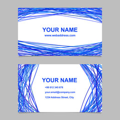 Poster - Abstract geometrical business card template design set - vector identity card illustration with curved lines