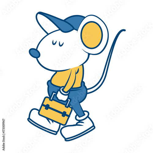 Cute Mouse Worker With Toolbox Cartoon Icon Vector Illustration Graphic Design Buy This Stock Vector And Explore Similar Vectors At Adobe Stock Adobe Stock