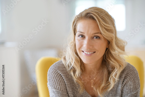Portrait of beautiful 40-year-old blond woman Tableau sur Toile