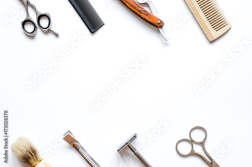 Fotografie, Obraz Instruments male hairdresser barbershop top view