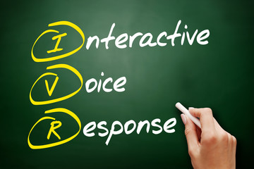 Poster - ivr - interactive voice response, acronym business concept on blackboard