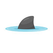 Shark fin out of water vector
