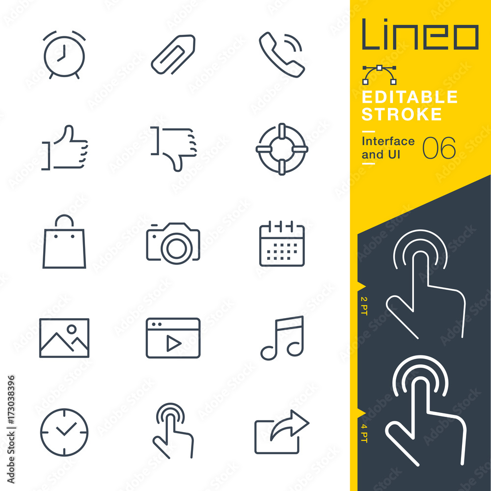 Lineo Editable Stroke - Interface and UI line icons
Vector Icons - Adjust stroke weight - Expand to any size - Change to any colour - obrazy, fototapety, plakaty 