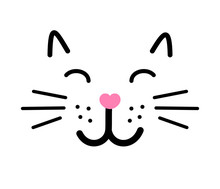 Cute Cat Face Vector Illustration