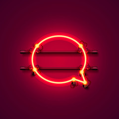 Wall Mural - Neon symbol chat color red city signboard. Vector illustration