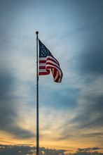U.S.A Flag Against Sunset