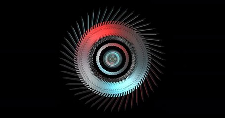 Poster - 3D Motion Graphic elements, abstract hi-tech circle, robotic mechanical gear UI. 4K Loop