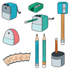 Sticker - vector set of pencil sharpener