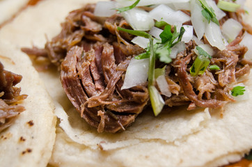 Mexican barbacoa lamb tacos