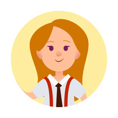 Aufkleber - girl avatar in round web button isolated on white