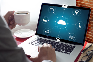 Poster -  Cloud Computing diagram Network Data Storage Technology Service