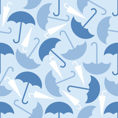 seamless umbrella with silver dot glitter pattern on blue background