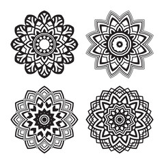 Poster - Round flower mandala ornament