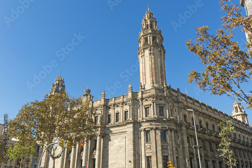 Zdjęcie XXL Sławny środkowy urzędu pocztowego budynek w mieście Barcelona, ​​Hiszpania
