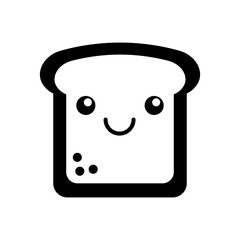 Poster - kawaii slice bread funny cartoon vector illustration