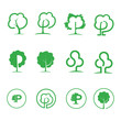 set of logo tree letter P