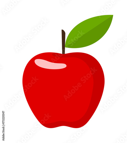 Plakat Jabłko  czerwone-jablko-plaska-konstrukcja-ilustracji-wektorowych-czerwonego-jablka-na-bialym-tle