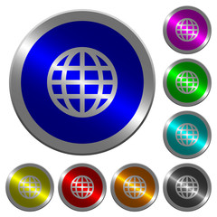 Globe luminous coin-like round color buttons