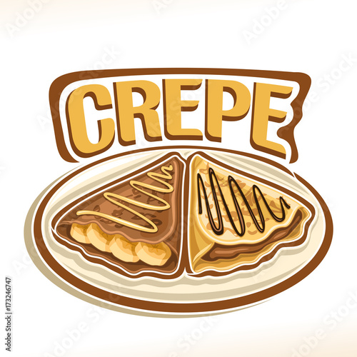 Vector logo for french Crepe confection, 2 triangle suzette with sliced ...