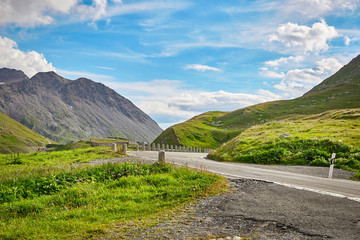 Canvas Print - Mountain road in Swiss Alps