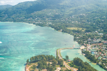 Sticker - Mahe aerial view from airplane, Seychelles