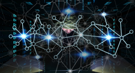 Leinwandbilder - Hacker accessing to personal data information with a computer 3D rendering