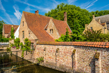 Wall Mural - Bruges (Brugge) cityscape with water canal