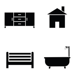 Wall Mural - home icon set