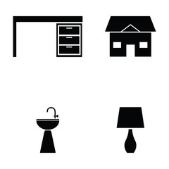 Wall Mural - home icon set