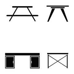 Wall Mural - table icon set