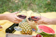 © Africa Studio - Friends drinking wine on picnic in park