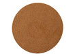 Isolated brown circle coaster corkboard pad
