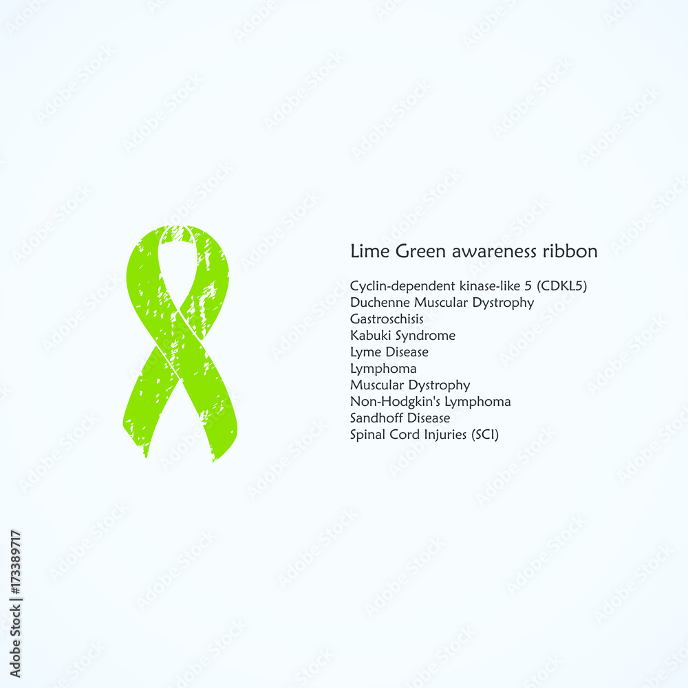 Lime Green awareness ribbon Painted. Cyclin-dependent kinase-like 5 ...