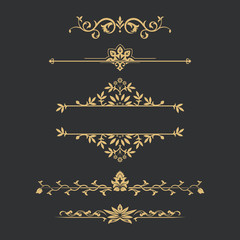Wall Mural - Set of gold