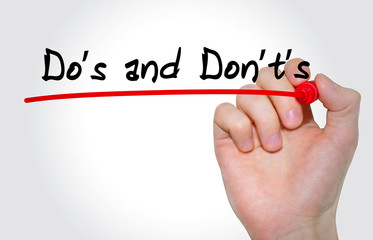Poster - Hand writing inscription Dos and Donts with marker, concept