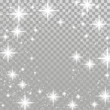 Bright star twinkle glow shimmering frame layout checkered background. Silver twinkling sparkling beautiful abstract overlay light effect template isolated. Vector illustration