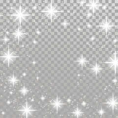 Wall Mural - bright star twinkle glow shimmering frame layout checkered background. silver twinkling sparkling be