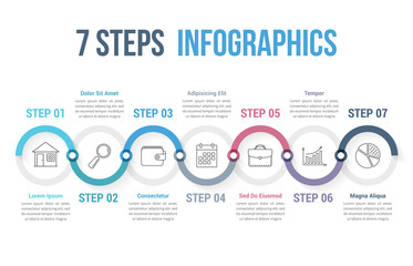 Wall Mural - 7 Steps Infographics
