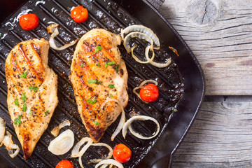 Canvas Print - Grilled chicken breast