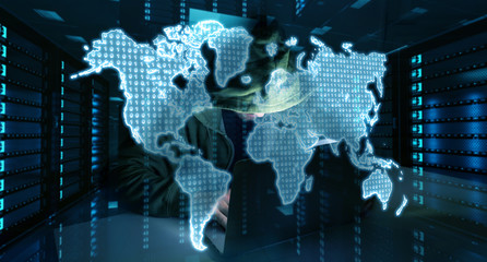 Leinwandbilder - Hacker accessing to personal data information with a computer 3D rendering